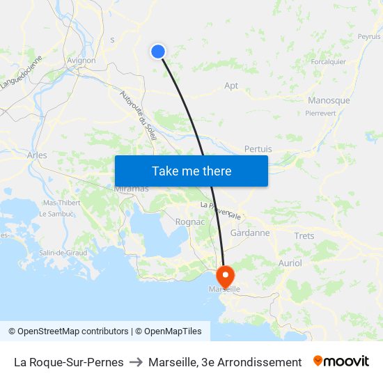 La Roque-Sur-Pernes to Marseille, 3e Arrondissement map