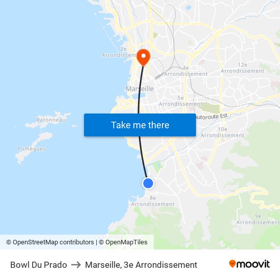 Bowl Du Prado to Marseille, 3e Arrondissement map