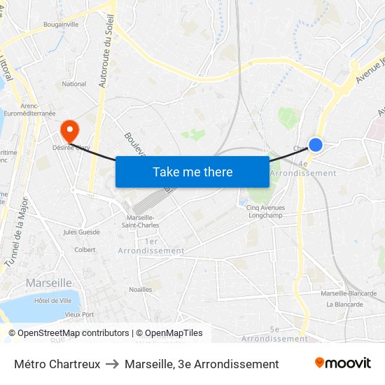 Métro Chartreux to Marseille, 3e Arrondissement map