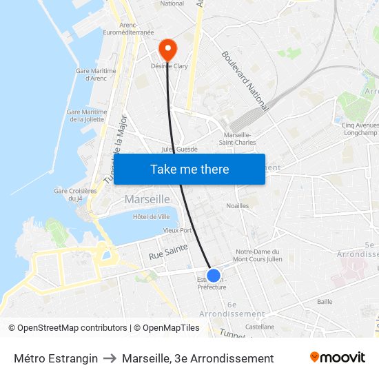 Métro Estrangin to Marseille, 3e Arrondissement map