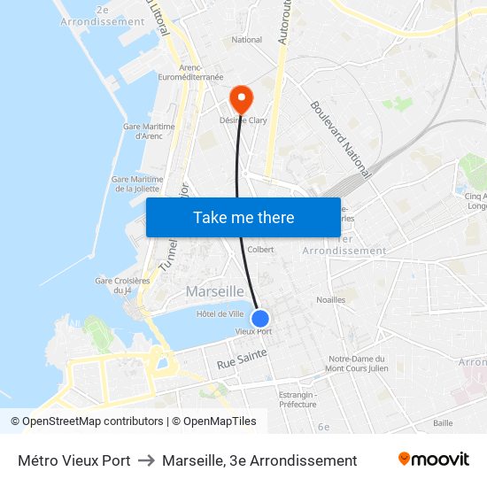 Métro Vieux Port to Marseille, 3e Arrondissement map