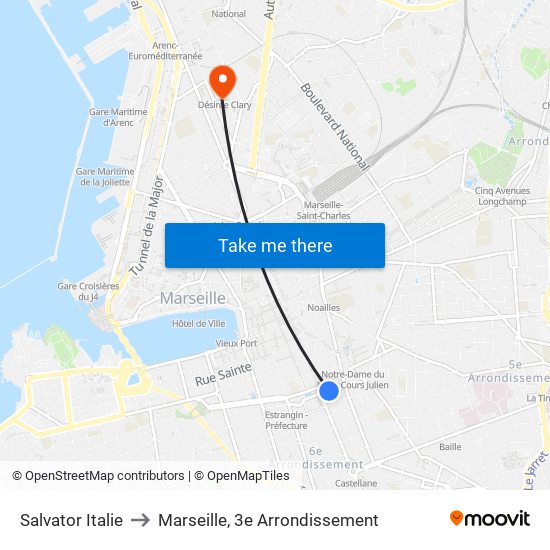 Salvator Italie to Marseille, 3e Arrondissement map
