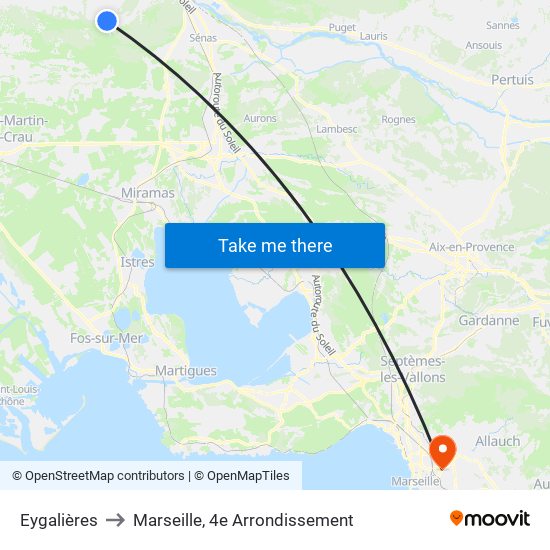 Eygalières to Marseille, 4e Arrondissement map