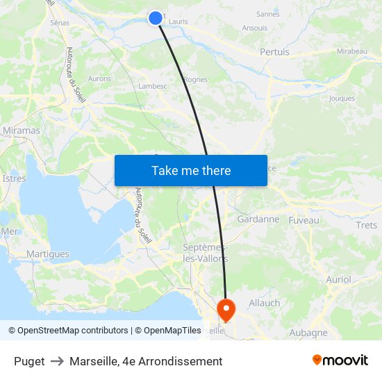 Puget to Marseille, 4e Arrondissement map