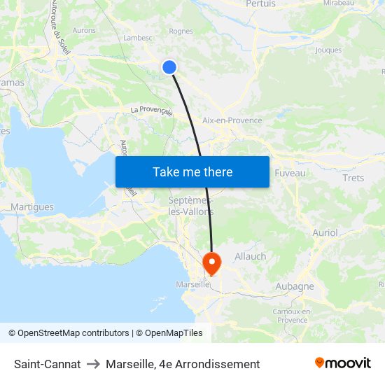 Saint-Cannat to Marseille, 4e Arrondissement map