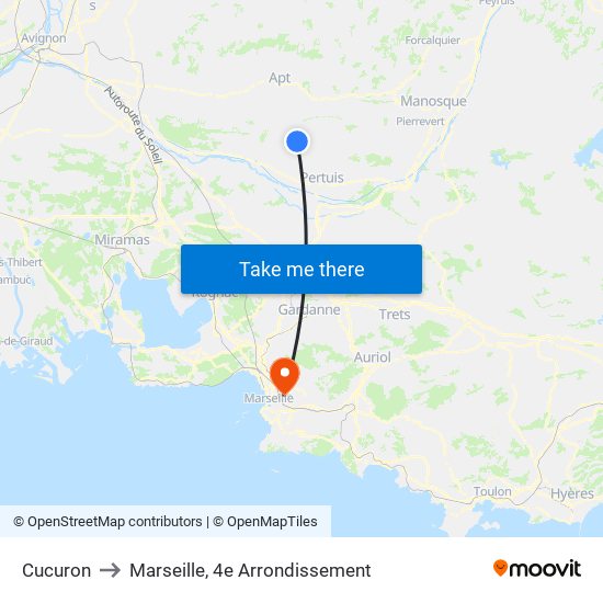 Cucuron to Marseille, 4e Arrondissement map