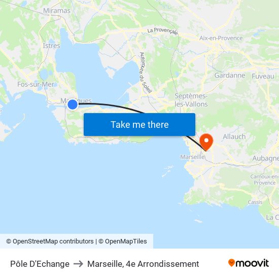 Pôle D'Echange to Marseille, 4e Arrondissement map