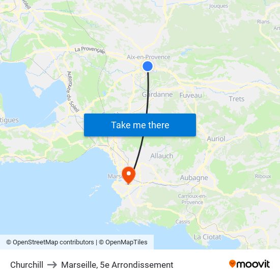 Churchill to Marseille, 5e Arrondissement map