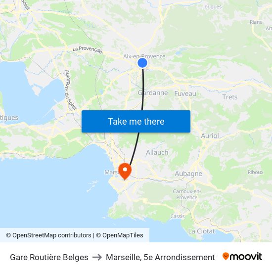 Gare Routière Belges to Marseille, 5e Arrondissement map