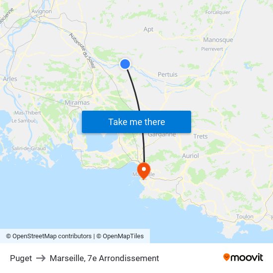 Puget to Marseille, 7e Arrondissement map