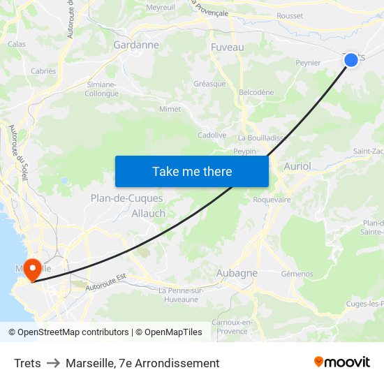 Trets to Marseille, 7e Arrondissement map