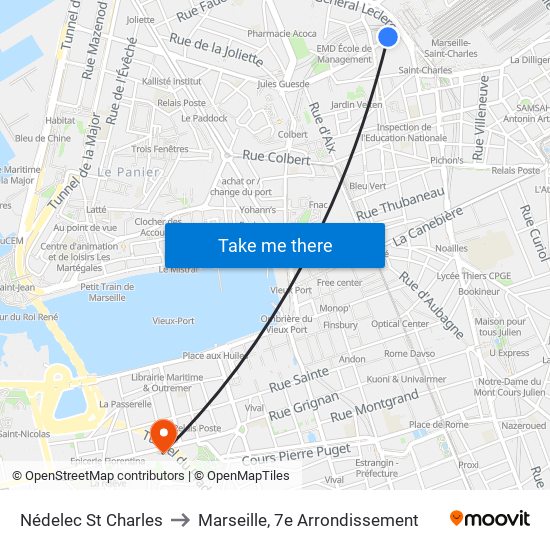 Nédelec St Charles to Marseille, 7e Arrondissement map