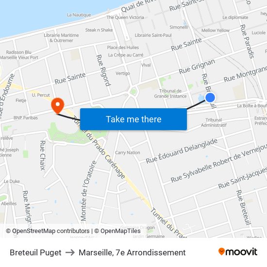 Breteuil Puget to Marseille, 7e Arrondissement map