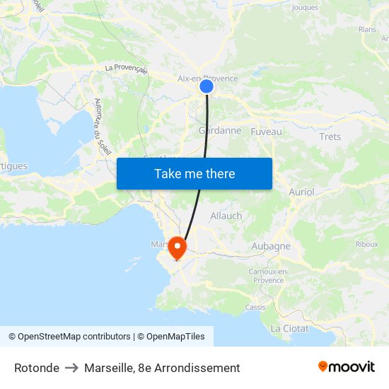 Rotonde to Marseille, 8e Arrondissement map