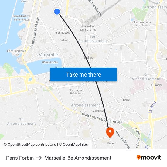 Paris Forbin to Marseille, 8e Arrondissement map