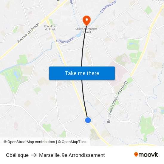 Obélisque to Marseille, 9e Arrondissement map