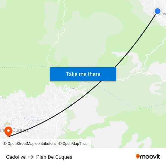 Cadolive to Plan-De-Cuques map