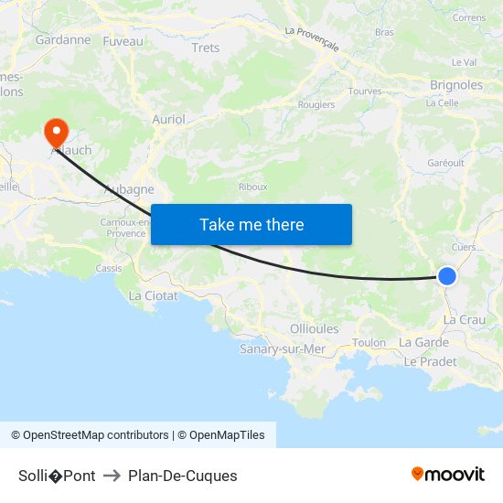 Solli�Pont to Plan-De-Cuques map