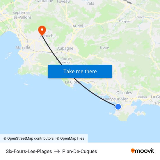 Six-Fours-Les-Plages to Plan-De-Cuques map
