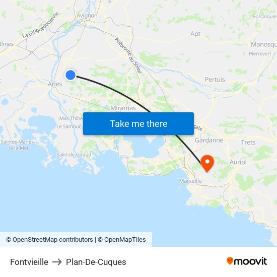 Fontvieille to Plan-De-Cuques map