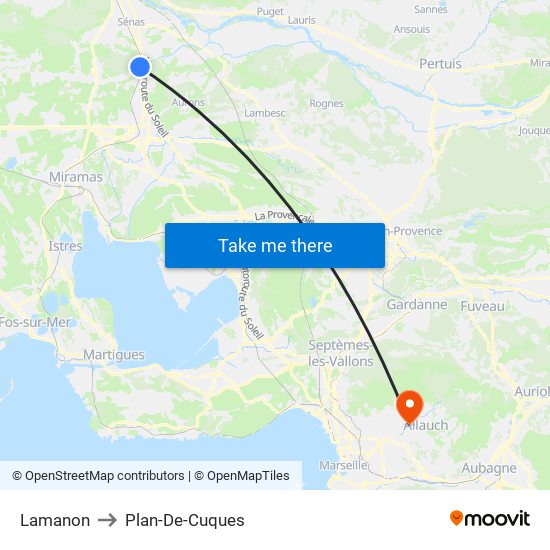 Lamanon to Plan-De-Cuques map
