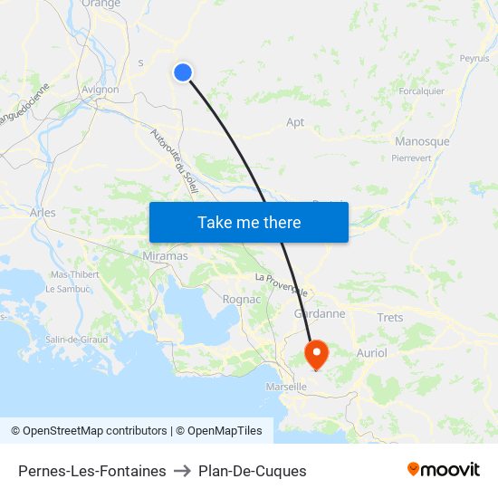 Pernes-Les-Fontaines to Plan-De-Cuques map