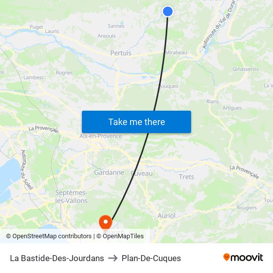 La Bastide-Des-Jourdans to Plan-De-Cuques map