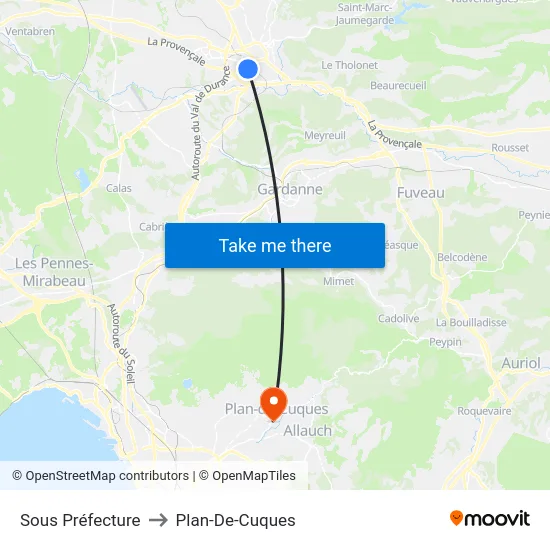 Sous Préfecture to Plan-De-Cuques map