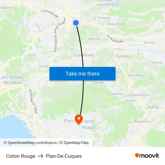 Coton Rouge to Plan-De-Cuques map