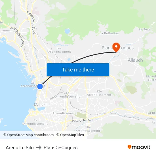 Arenc Le Silo to Plan-De-Cuques map