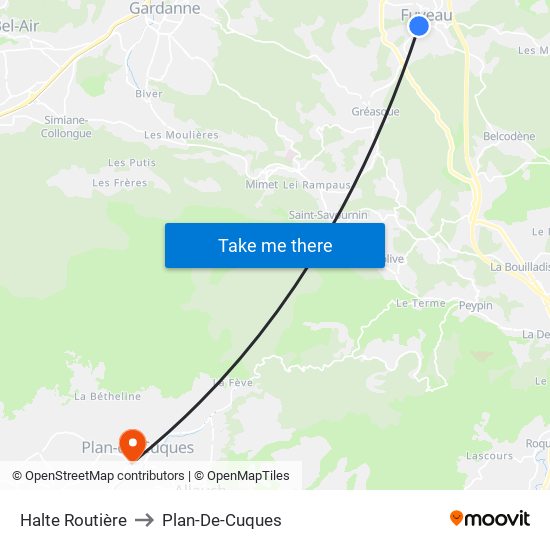 Halte Routière to Plan-De-Cuques map