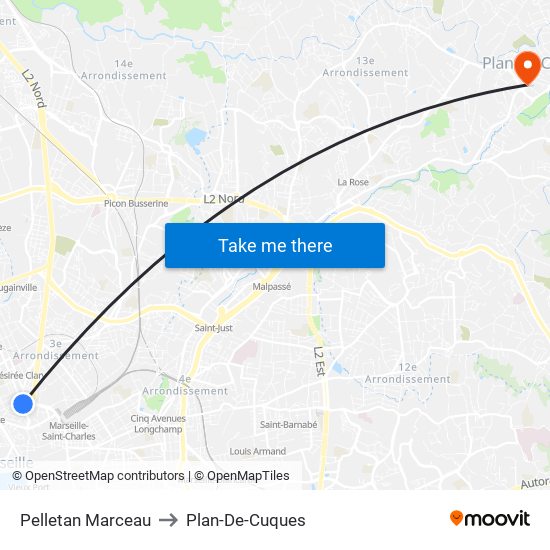 Pelletan Marceau to Plan-De-Cuques map