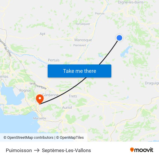 Puimoisson to Septèmes-Les-Vallons map