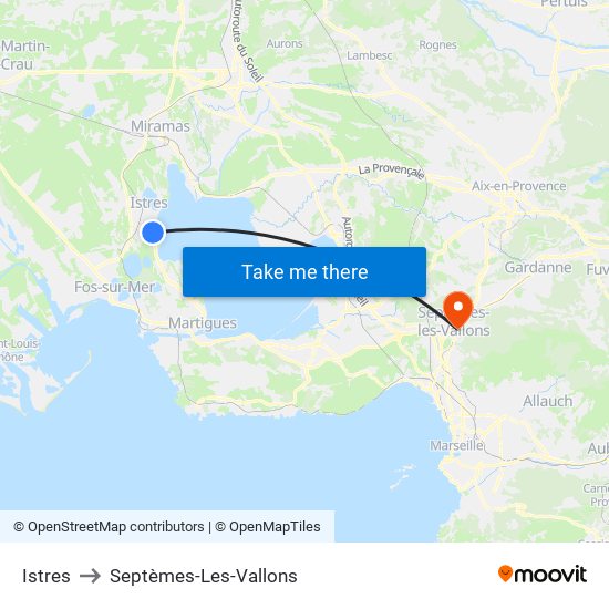 Istres to Septèmes-Les-Vallons map