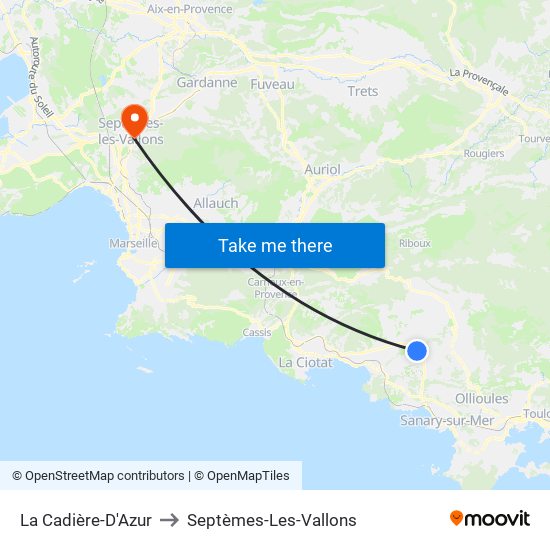 La Cadière-D'Azur to Septèmes-Les-Vallons map