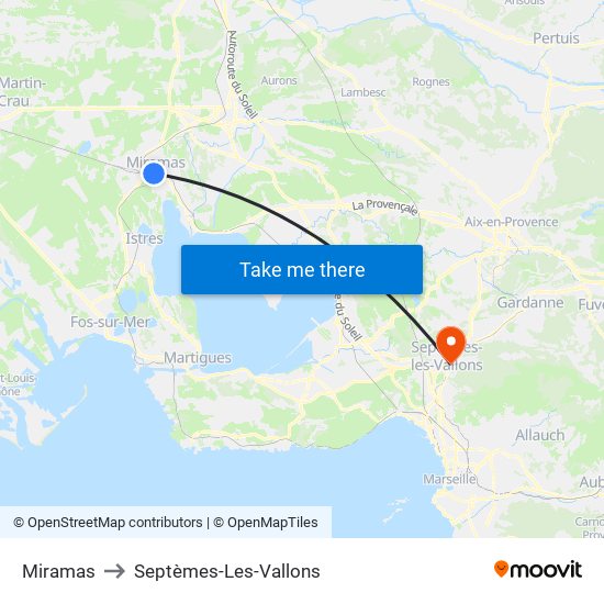 Miramas to Septèmes-Les-Vallons map
