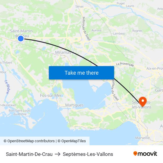 Saint-Martin-De-Crau to Septèmes-Les-Vallons map