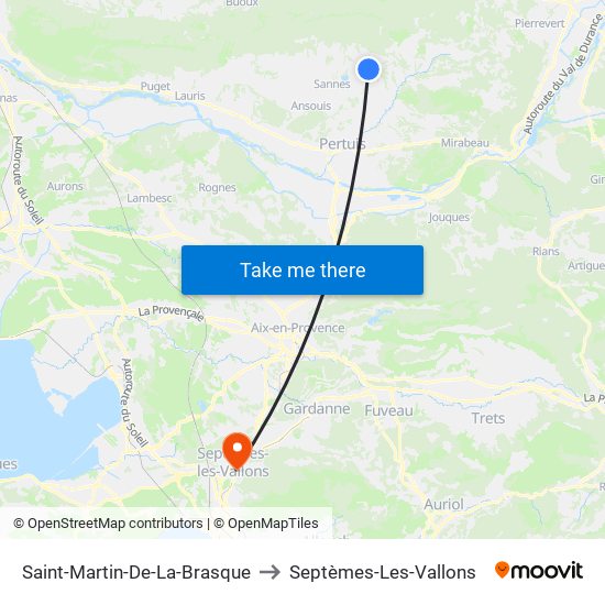 Saint-Martin-De-La-Brasque to Septèmes-Les-Vallons map