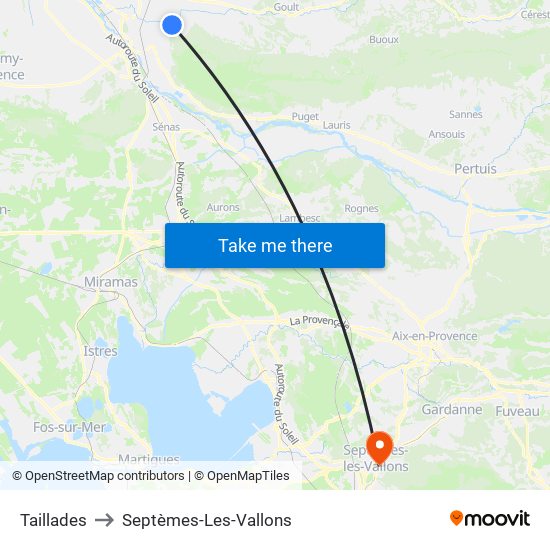 Taillades to Septèmes-Les-Vallons map