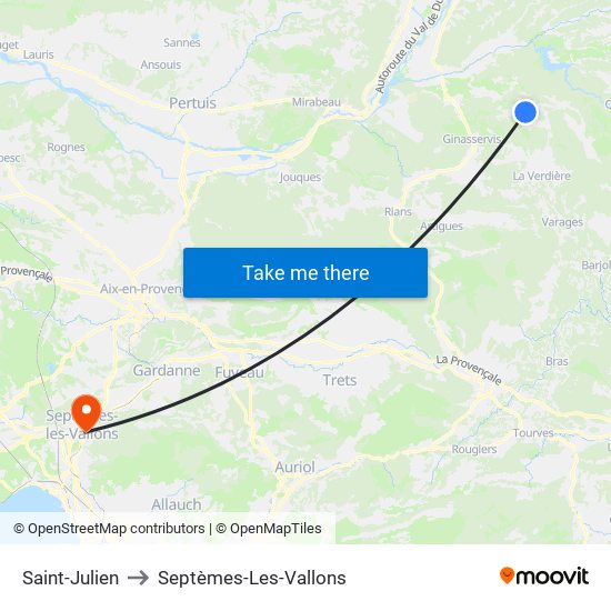Saint-Julien to Septèmes-Les-Vallons map
