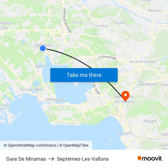 Gare De Miramas to Septèmes-Les-Vallons map