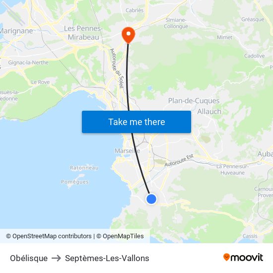 Obélisque to Septèmes-Les-Vallons map