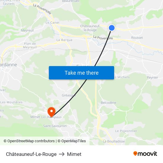 Châteauneuf-Le-Rouge to Mimet map