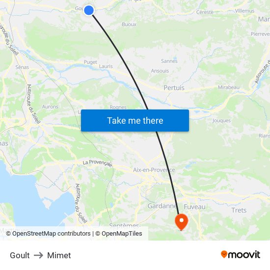 Goult to Mimet map