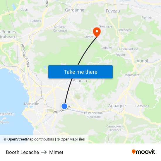 Booth Lecache to Mimet map