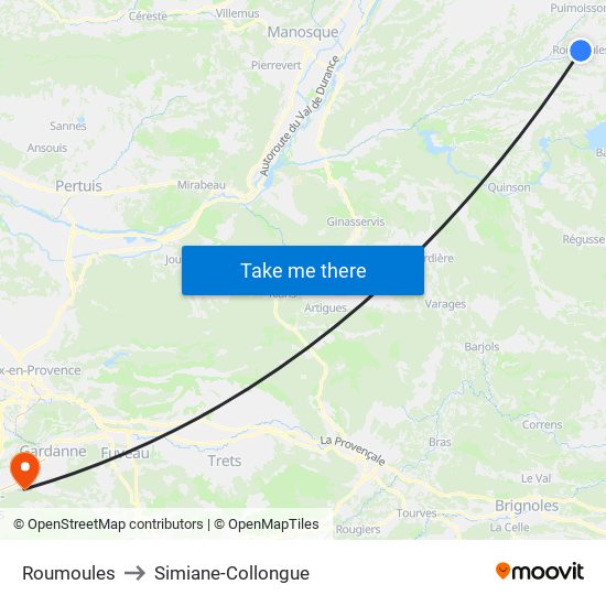 Roumoules to Simiane-Collongue map