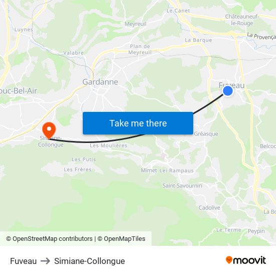 Fuveau to Simiane-Collongue map