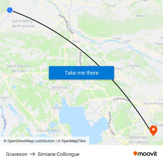 Graveson to Simiane-Collongue map
