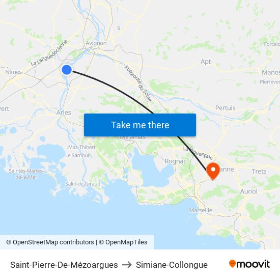 Saint-Pierre-De-Mézoargues to Simiane-Collongue map