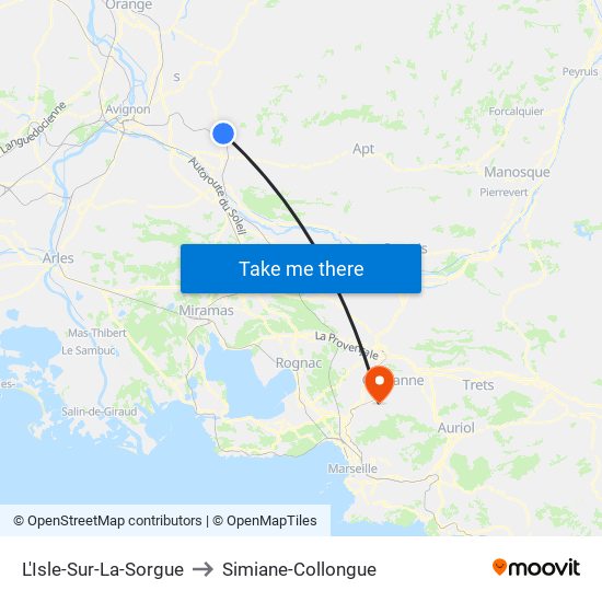 L'Isle-Sur-La-Sorgue to Simiane-Collongue map